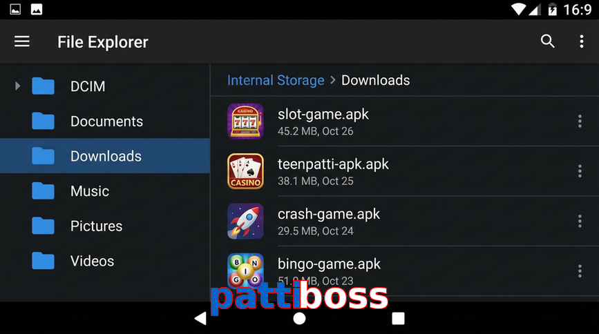 Main screen of Pattiboss gameapk page for PK players