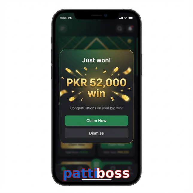 Main screen of Pattiboss win page for PK players